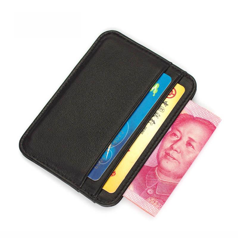 Slim 100% Sheepskin Genuine Leather Men's Wallet Male Thin Mini ID Credit Card Holder Small Cardholder Purse For Man