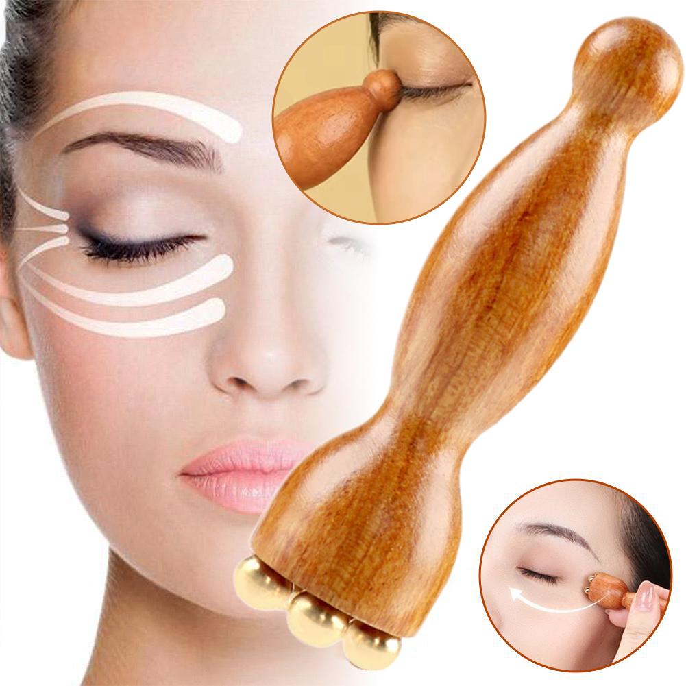 Lotus Seedpod Brass & Rosewood Facial Gua Sha Tool Eye Relaxation Spot Meridians Acupoint Massage Handheld Eye Skin Care