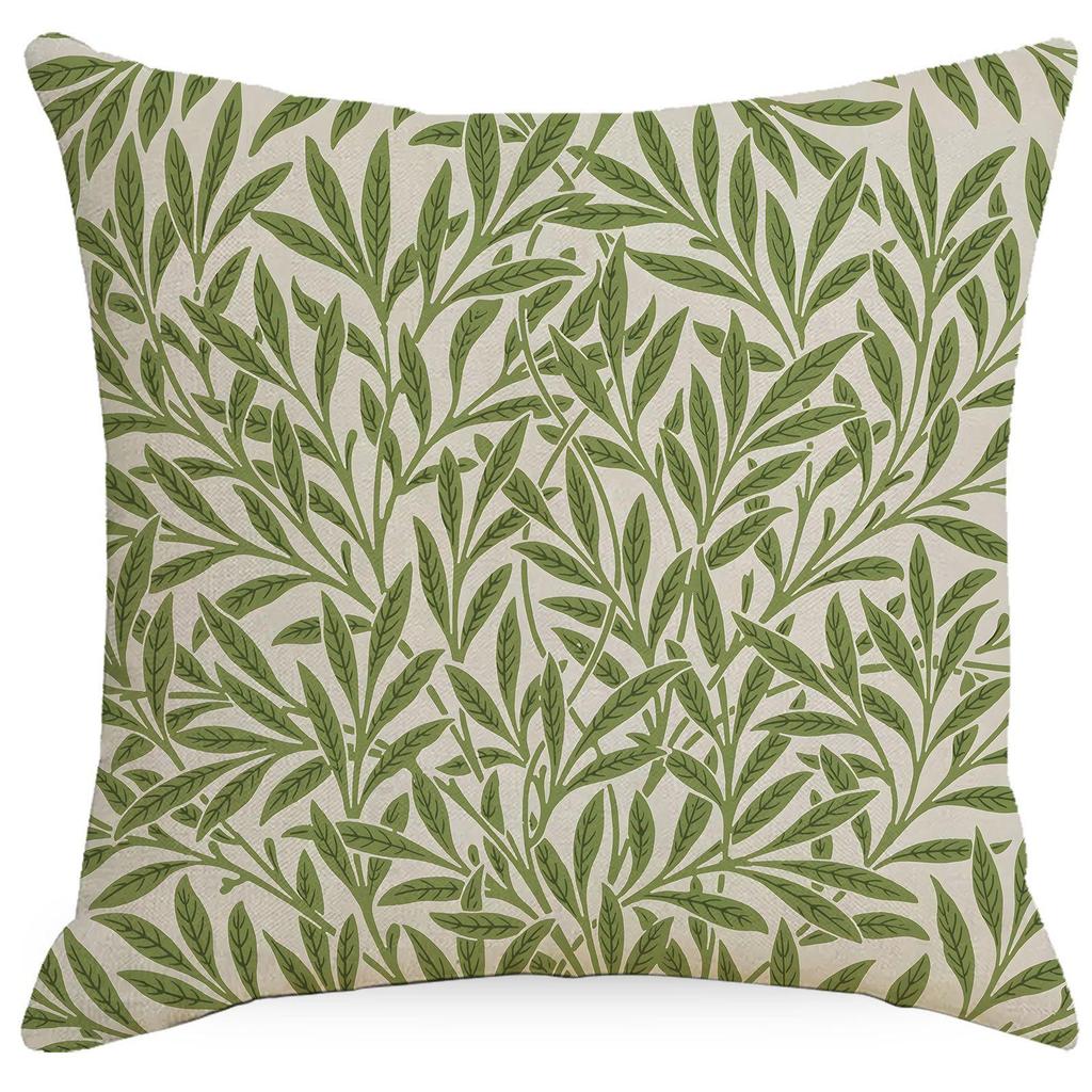 1pcs 45cm Retro Floral Plant Print Cushion Pillow Cover Vintage Decorative Throw Pillow Case for Sofa Bed Home Decor Pillowcase