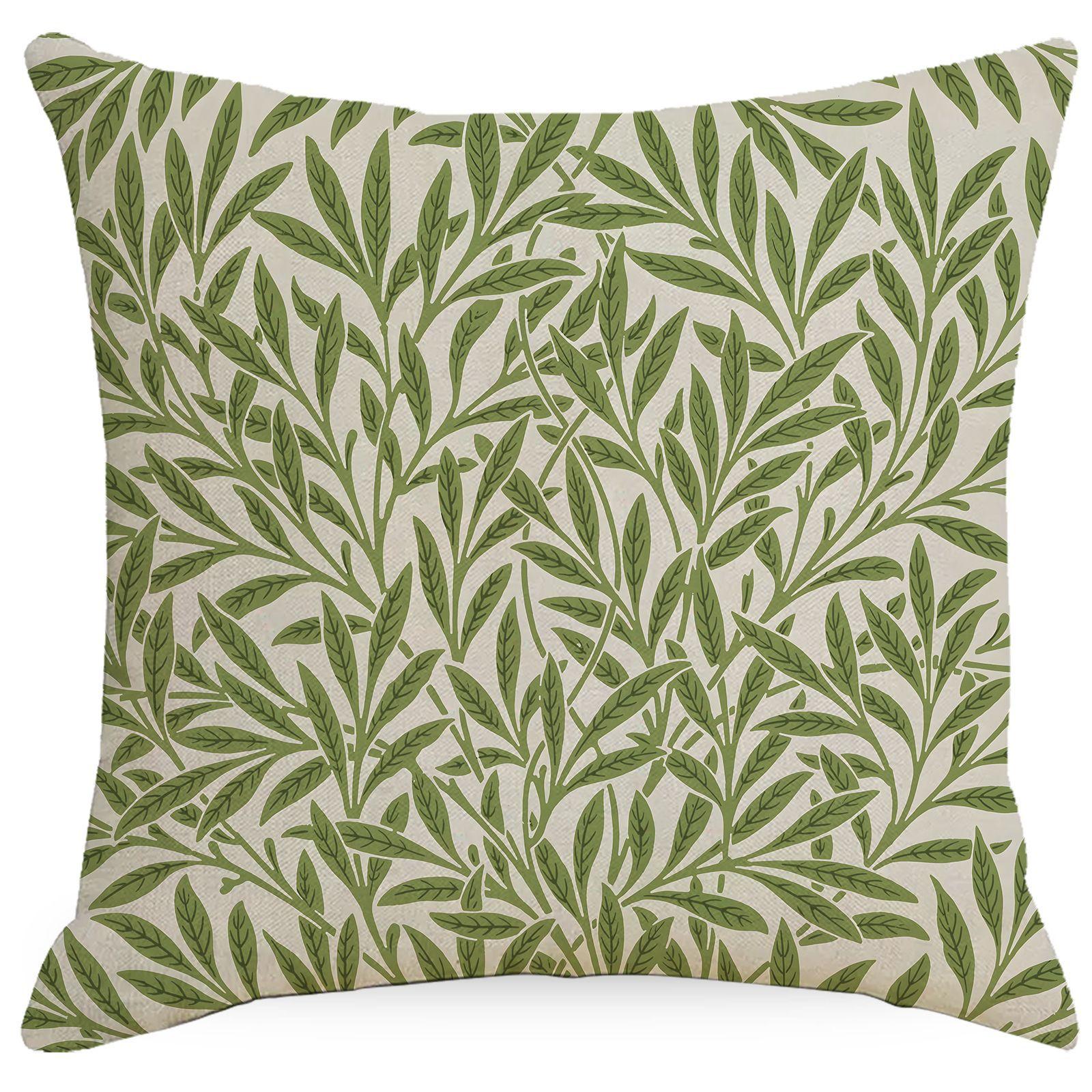 

1pcs 45cm Retro Floral Plant Print Cushion Pillow Cover Vintage Decorative Throw Pillow Case for Sofa Bed Home Decor Pillowcase 18x18Inch
