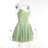 Summer New European and American Sexy Elegant Slim Sling Sling Satin Backless Strap A Swing Dress Women