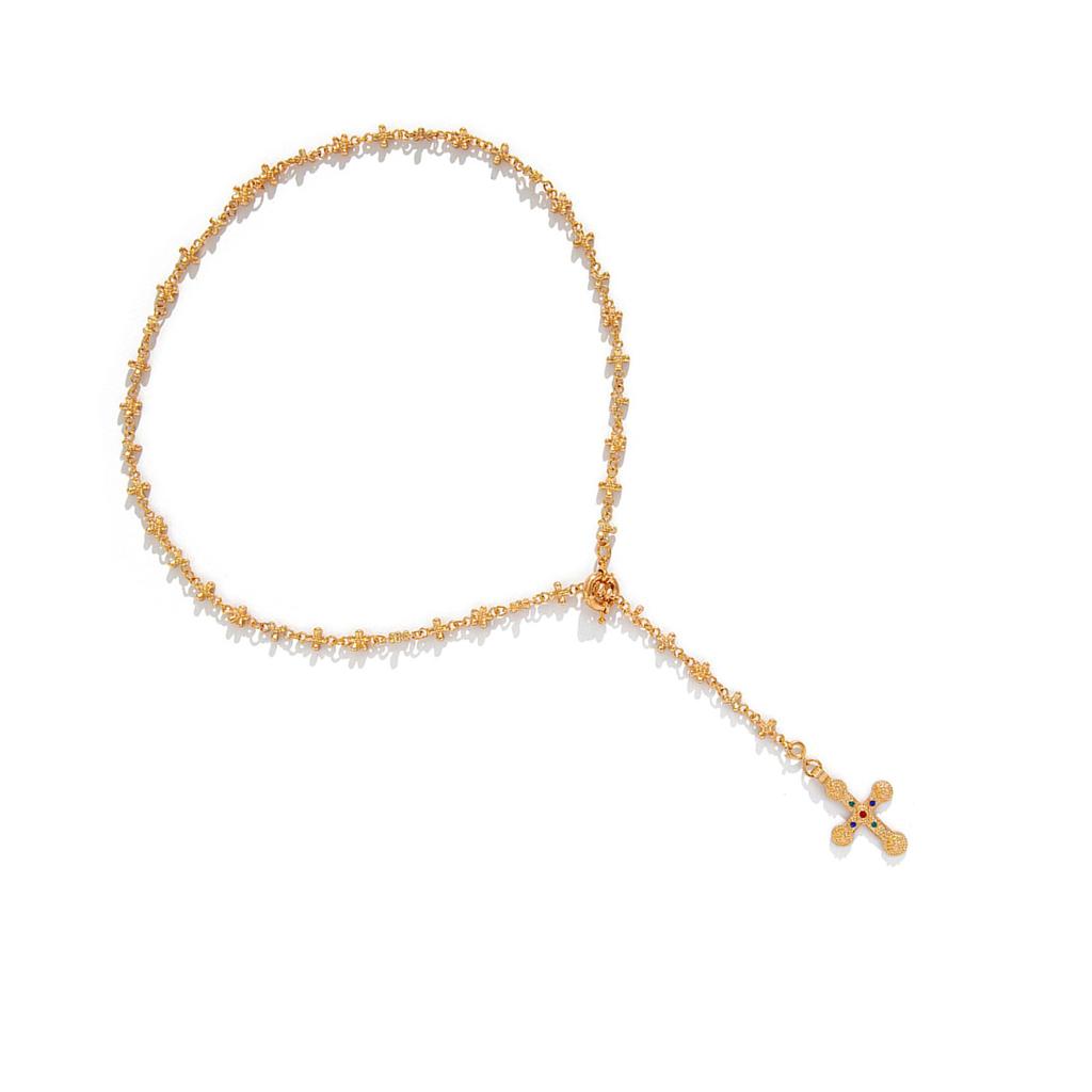 Fashionable Jesus Cross Pendant Necklace Women Neck Jewelry Statement Pendant Necklace Perfect for Daily and Party Wear
