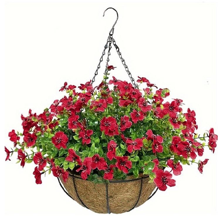 Hanging Flower Plant In Plastic Basket for Patios Garden Porch Deck Wedding Party Decorations