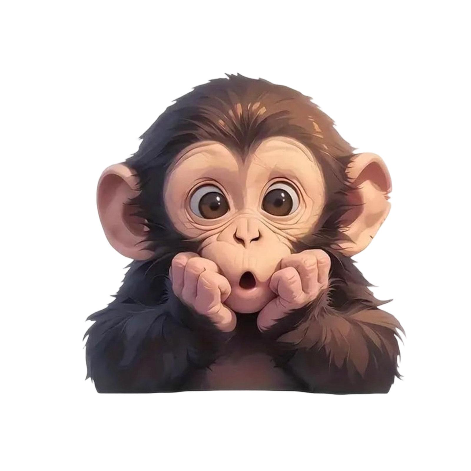 

Cute Monkey Sticker 1pc High Quality Vinyl Decal Durable and Waterproof Suitable for Laptops Phones Notebooks and More