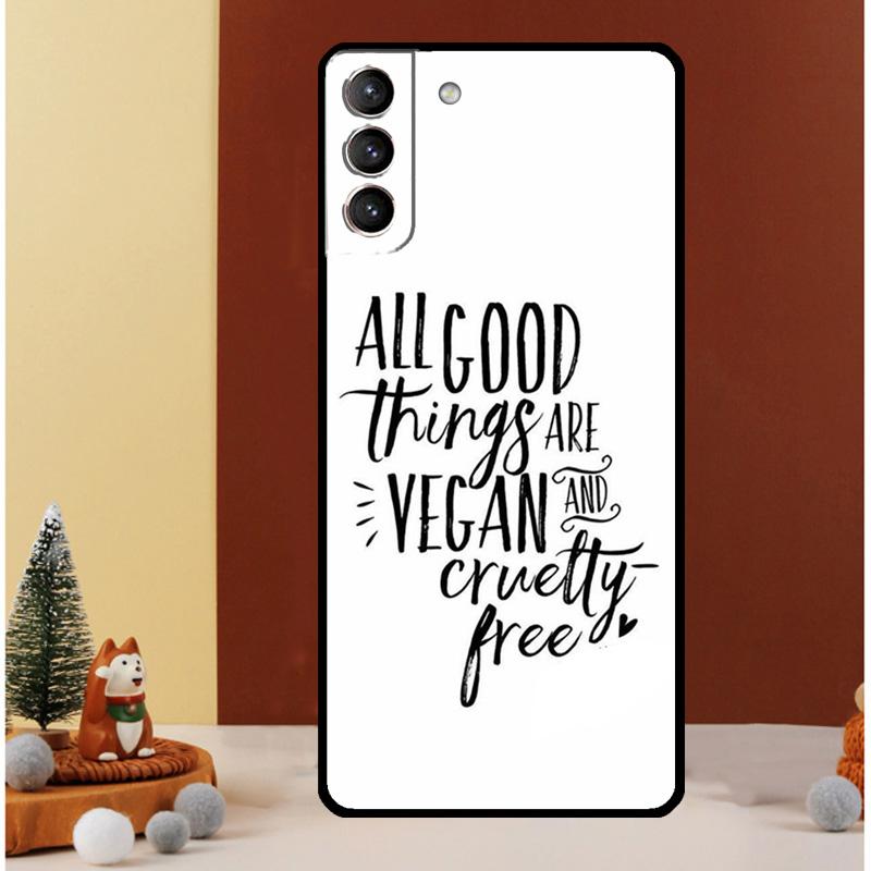 LOVE VEGGIE Vegetarian Quotes VEGAN Case For Samsung Galaxy S25 Ultra S20 S21 S22 S23 S24 Ultra S9 S10 Plus S25 FE Cover Funda