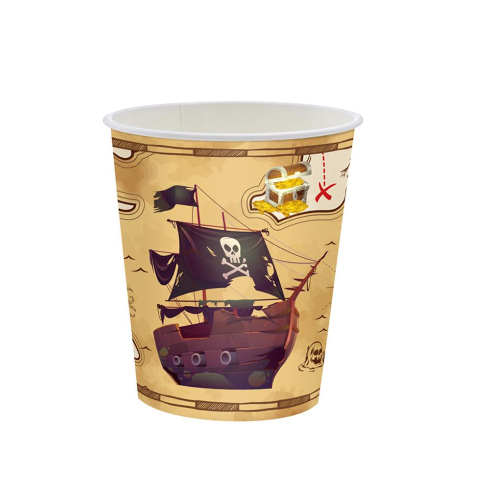 51pcs Pirate Tableware Set Include Paper Plates Cups Napkins Tablecover 10 Guest