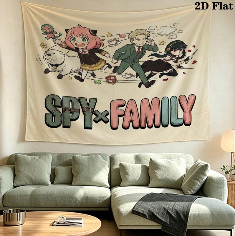Arazzo da Parete Spy Family Appeso Estetico alla Parete Coperta in Tessuto Stampato Arazzi Decorativi per Camera da Letto Soggiorno Arredamento Casa