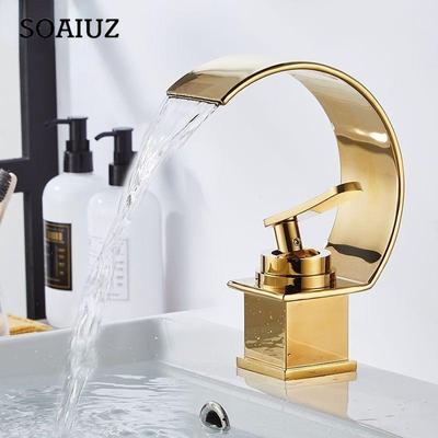 Bathroom Basin Sink Faucet Gold Black Wrench Hot and Cold Creative Vintage Wide Spout Face Wash Basin Faucet Water Tap Single Hole