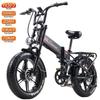 Elcykel Randride YX20 20" Däck 1000W x 2 Motor Hopfällbar Elcykel 48V 20Ah Dubbla Hydrauliska Bromsar 7 Växlar Maxbelastning 120 kg