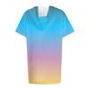 Women's  Hoodies Casual Short Sleeve Shirts Fashion Print Tunic Tops With Pockets