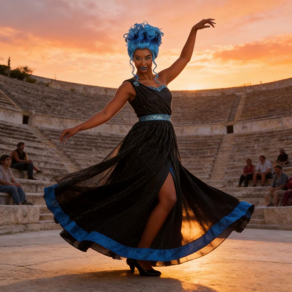 Hades Cosplay Dress For Women With Polyester Fabric For Ethnic Dance Performances