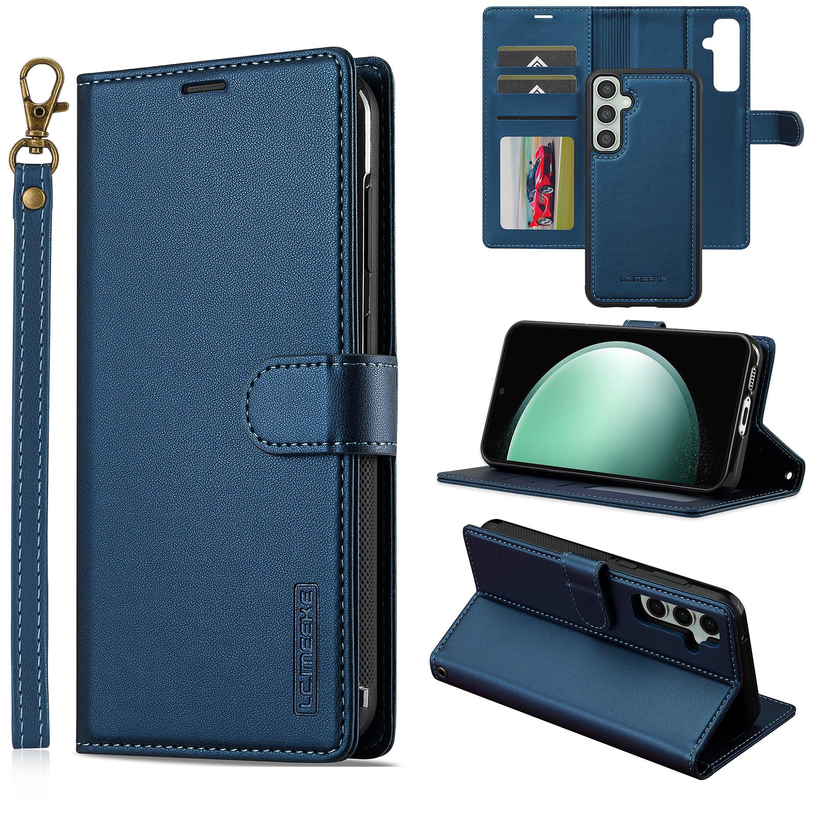 

LC.IMEEKE L2 Series for Samsung Galaxy S23 FE Case PU Leather Wallet Detachable Magnetic Phone Cover Blue
