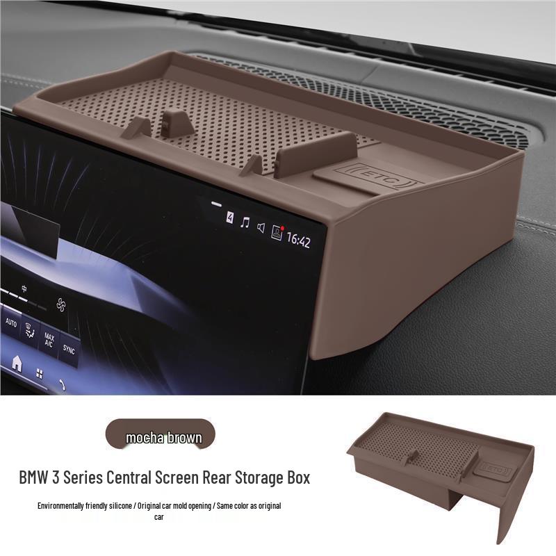 Compatible with BMW X5 LX3 iX1 Center Console Silicone Storage Box for New 3 & 5 Series - Rear Screen Decoration.