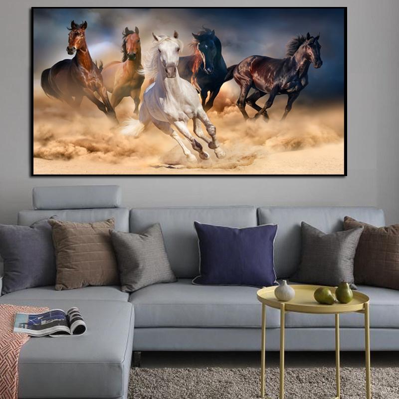 

Искусство животных Бегущие лошади Холст Картина Настенные художественные картины для гостиной Современные абстрактные художественные принты на холсте Домашний декор 21*30cm