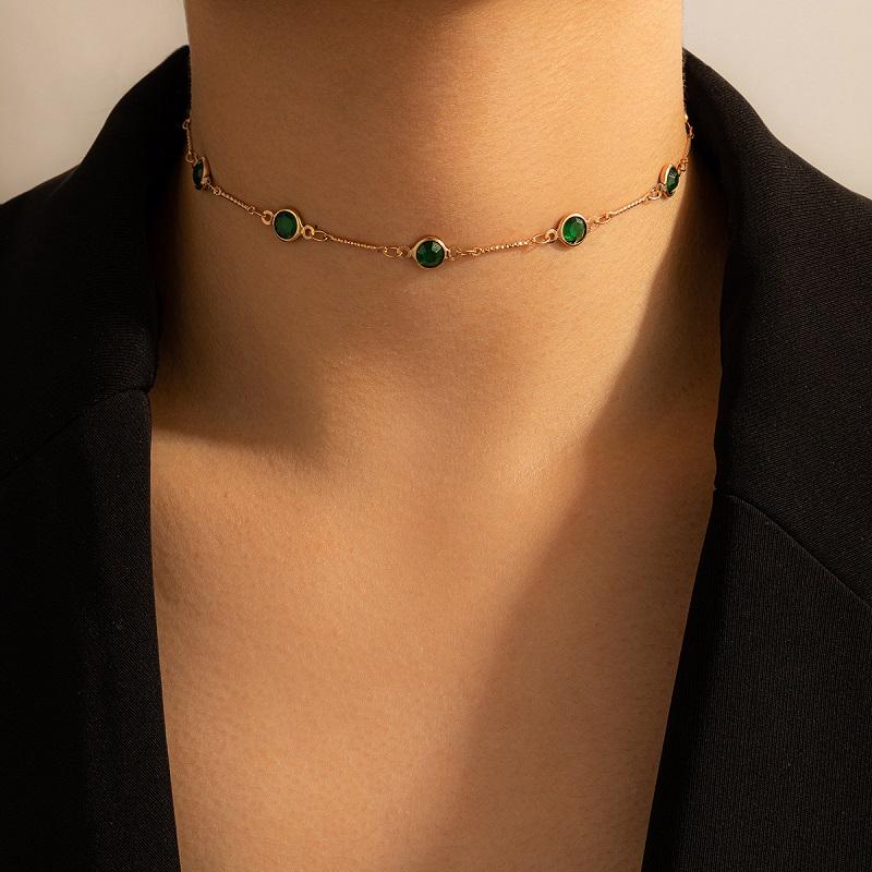 Luxury Colorful Crystal Tassel Necklace for Women Fashion Silver Color Round Bead Clavicle Chain Necklace Aesthetic Jewelry Gift