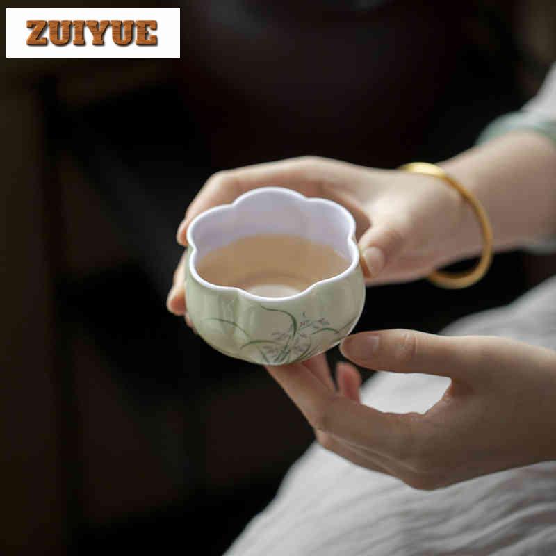 150ml Hand-painted Orchid Jianshui Tea Wash Bowl Tea Dust Cylinder Barrel Tea Residue Barrel Household Chaxi For Tea Decoration