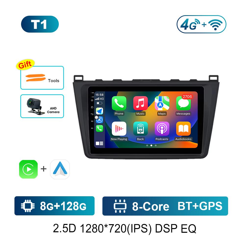 GPS Navigation Android Car Radio Multimedia Video Player for Mazda 6 GH 2007 - 2012 Bluetooth DSP Stereo HD Touch Screen 4G WiFi