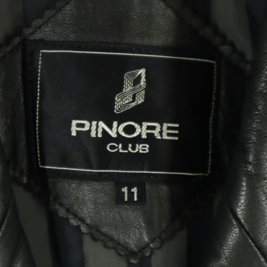 PINORECLUB Veste en cuir longue à manches longues double boutonnage 11 noir Hommes D'occasion