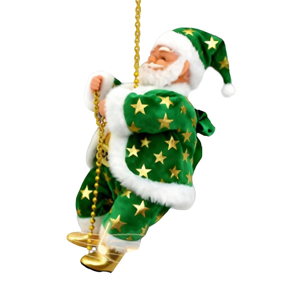 Electric Climbing Rope Santa Claus Climbs Up and Down Christmas Tree Pendant Ornament for Indoor Party Home Ornaments Gift