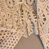 Cárdigan Chal de Ganchillo Bohemio con Cordones - Estilo Verano Resort para Mujer, Top de Manga Larga