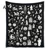 Cozy Bed Throw for Creative Adults Halloween DIY Coloring Blanket, Blanket with Ghost Patterns, Color Your Machine Washable Sofa Own And Kids,