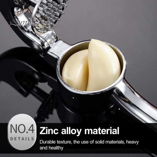 Sinklegering Hvitløkspresse Ergonomisk håndtak Hvitløkspresser Bærbar finmasket hvitløksknuser Kjøkken Gadget