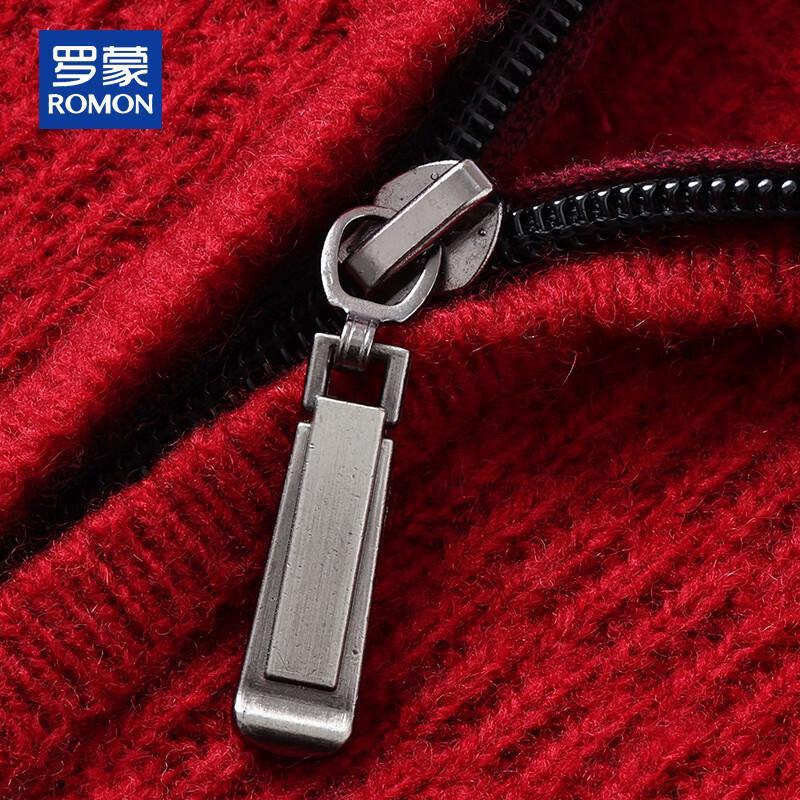 ROMON Men's Half-Zip 100% Wool Pullover Sweater