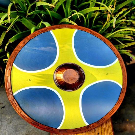 

60.96 Cm Wooden Shield Viking Shield Cosplay Shield Wooden Painted Cross Shield Gift for Love