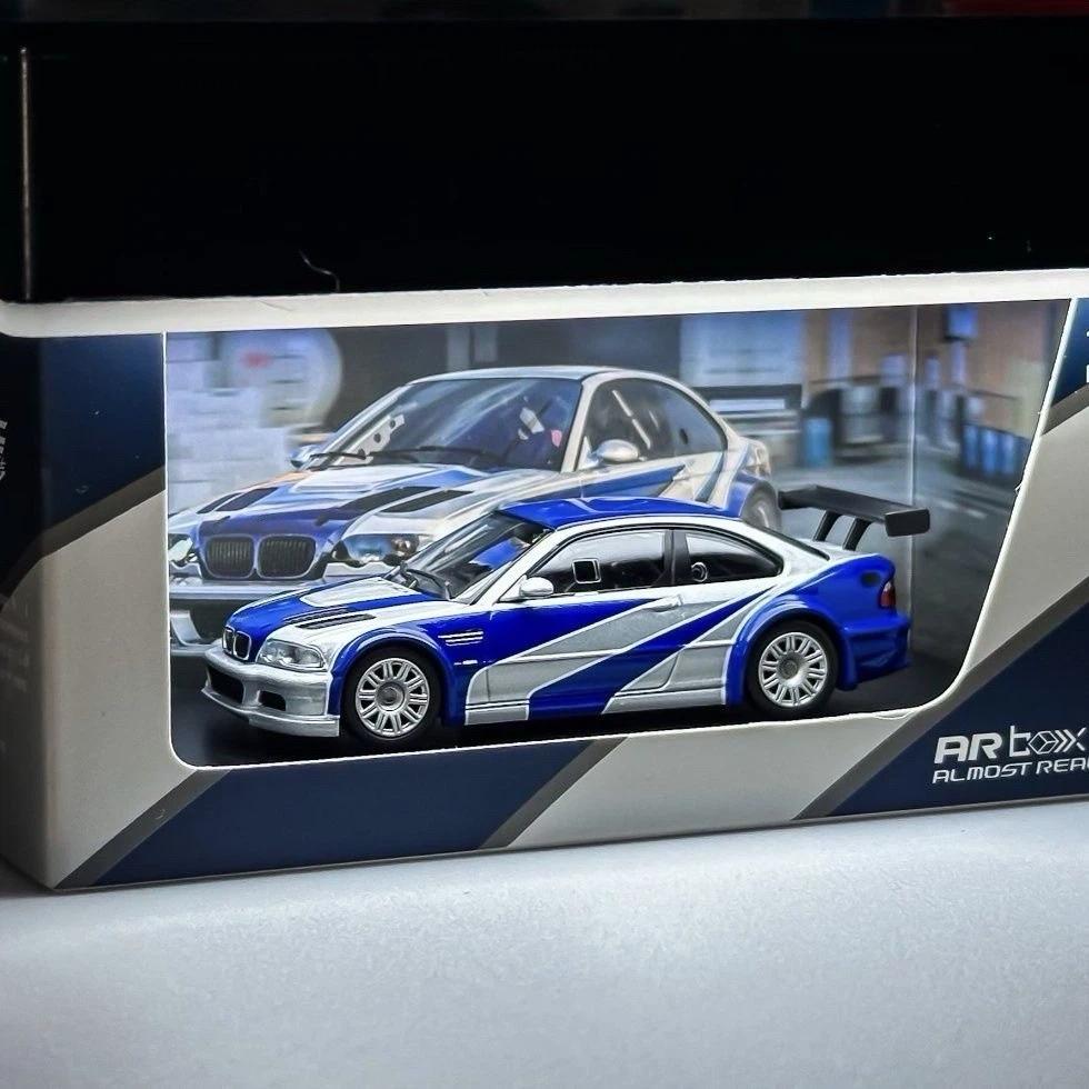 MJ/ARbox 1:64 M3 GTR E46 Collectible Diecast Display Model Car (Not a toy, 14+), Blue Metallic, Ideal for Collection & Gifting