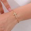 Elegant Bracelet Cubic Zirconia Charm Chain Bracelet Adjustable Length Bracelet Copper Texture for Various Occasion
