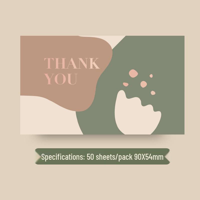 Pink 'Thank You' Cards - 50 Sheets/Pack for Gift Boxes, Decorations, and Postcards