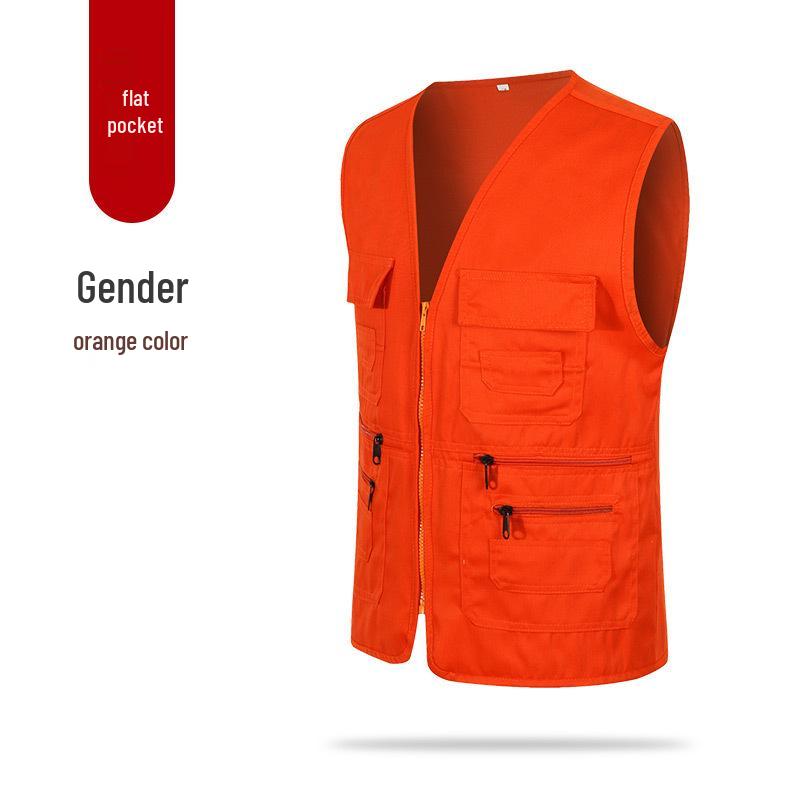 Custom Logo Multi-Pocket Reflective Safety Vest for Photography, Volunteers, and Construction