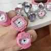 Vintage Punk Finger Watch Mini Elastic Strap Alloy Watches Couple Rings Jewelry Clock Retro Roman Quartz Watch Rings Women Men