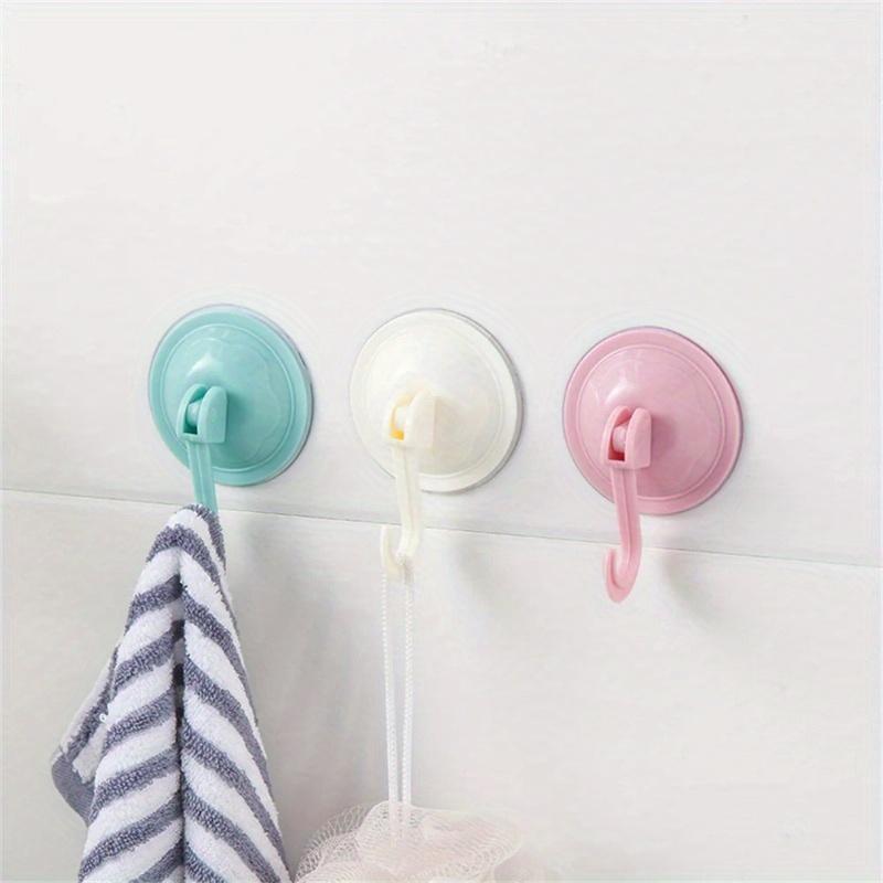 Strong Adhesive Suction Cup Hooks - No Drill Wall Hooks for Bathroom, Kitchen, Door - Durable PVC Plastic Multi-Purpose Storage Organizer