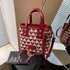 Bag women's spring and summer new contrasting color bucket bag casual red handbag embroidered women's bag wedding bag