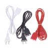 Ac Power Cord White Black Red Line With On/Off Switch Button Cables Wire Two-Pin Plug Cable Extension Cords Adapter