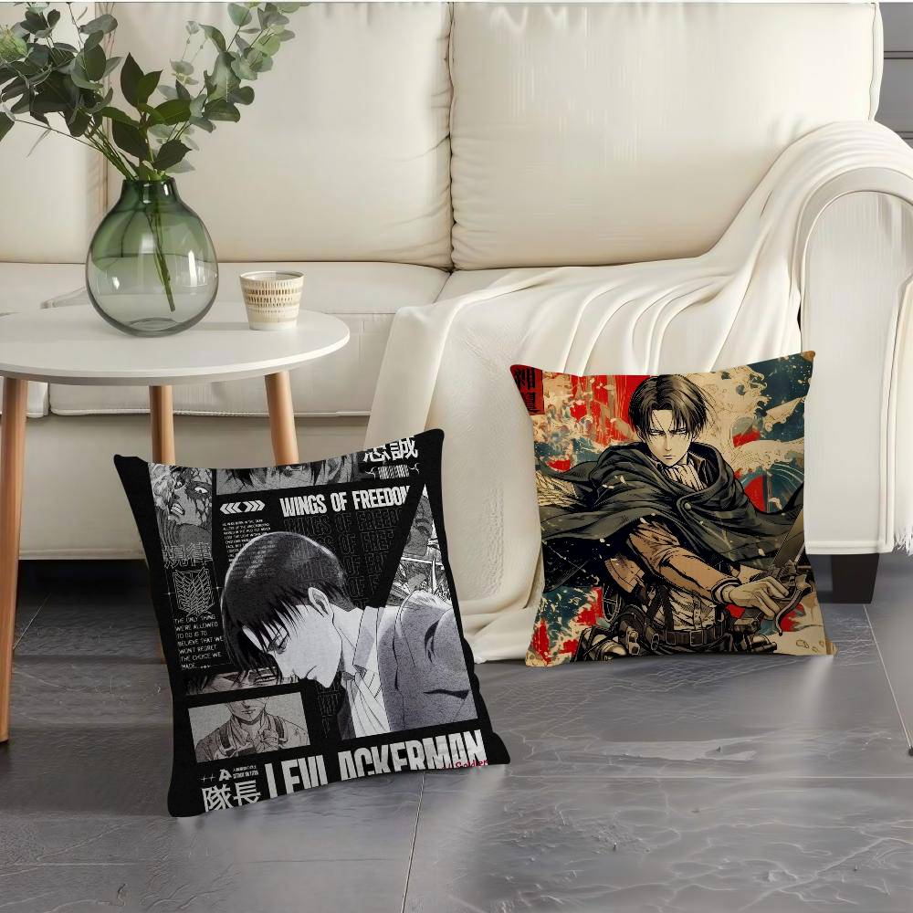 Anime Attack On Titan Levi Ackerman Cushion Cover Car Throw Pillow Case For Sofa Car Christmas Gift