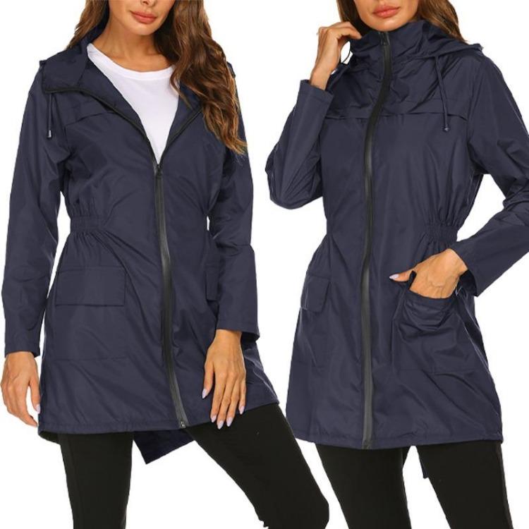 Capa de Chuva Impermeável para Mulheres Jaqueta Corta-vento para Exterior Casaco para Caminhada Floresta Roupa de Chuva