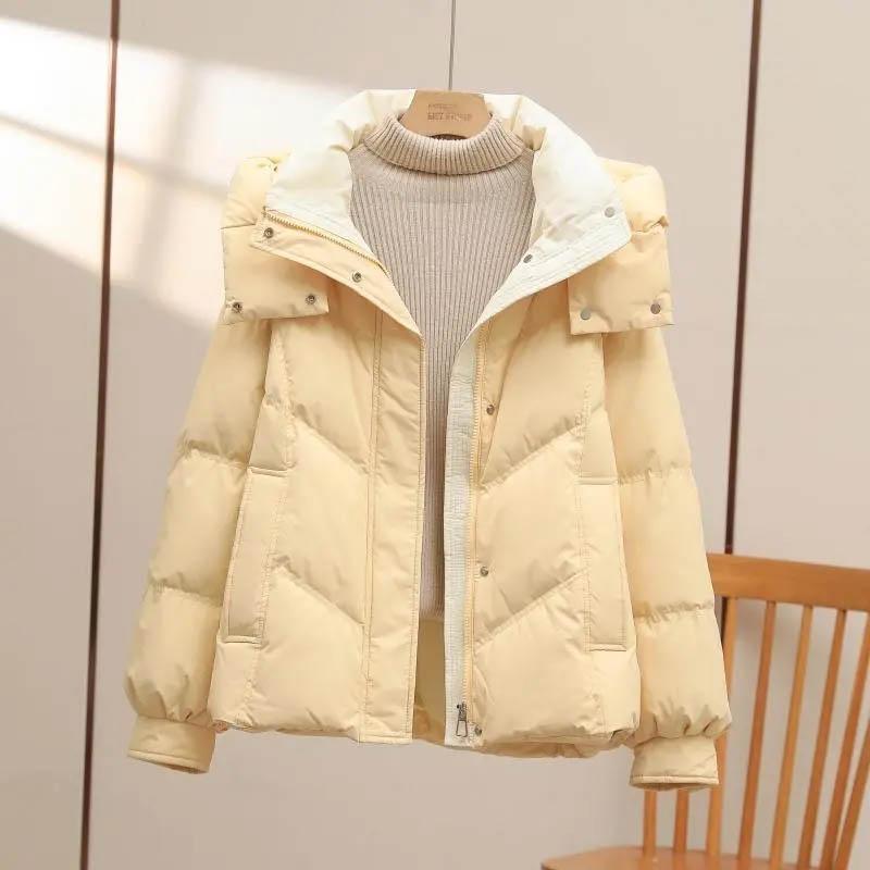 Coat for Women Fleece Thickened Plush Autumn Winter Double Layer Windbreaker Oversize Waterproof Casual Zipper Hooded Jacket