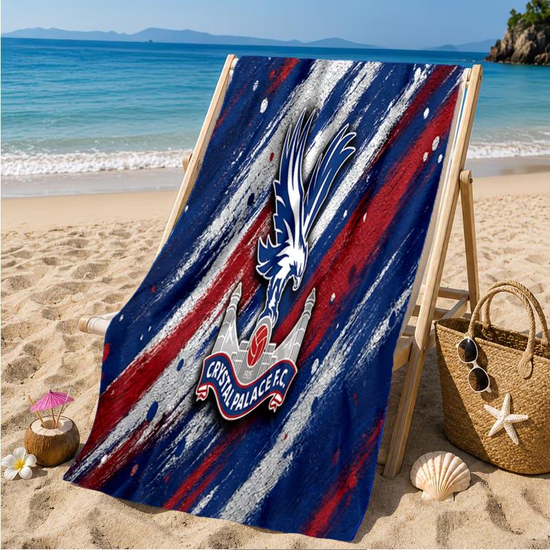Crystal Palace Crest Design Beach Towel Microfiber Beach Towel, Lightweight and Quick-Dry, for Summer Travel, Swimming Pool Fan Birthday Gift