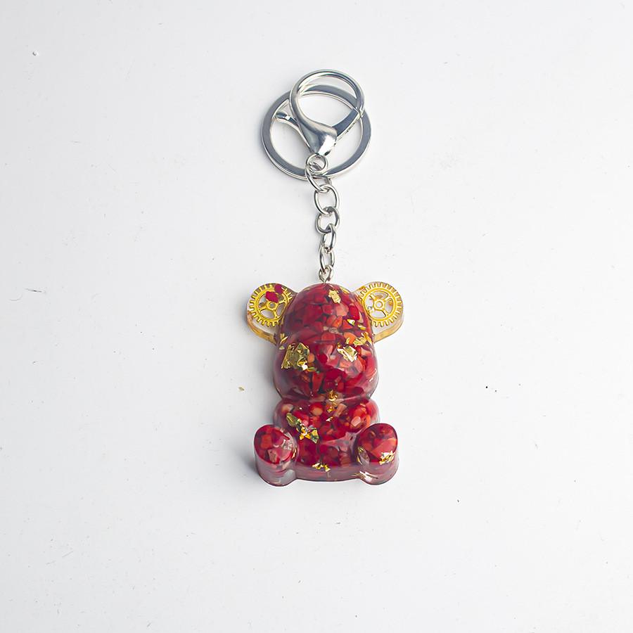 Crystal Stone Bear Pendant With Natural Gemstones For Car Keychain And Gift Use