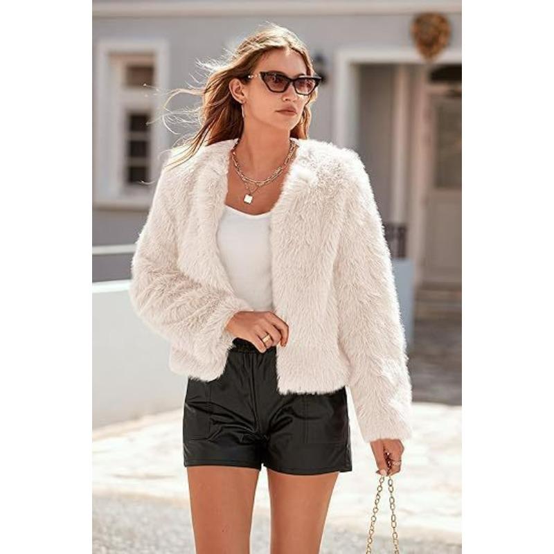 Damen Leder Rundhals Herbst und Winter Jacke für den täglichen Gebrauch