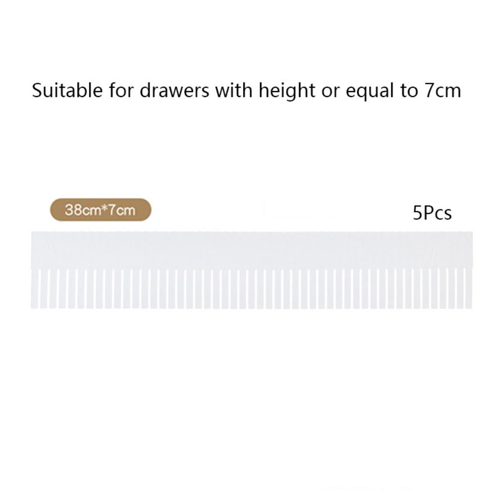 

5Pcs Adjustable Drawer Divider DIY Cabinet Closet Separator Combination Partition Board Socks White-S