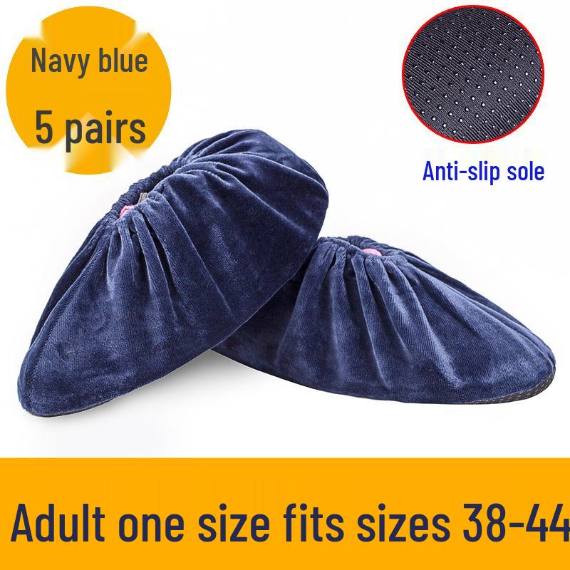 Washable Non-Slip Velvet Shoe Covers for Adults & Students - Ideal for Household & Computer Classes