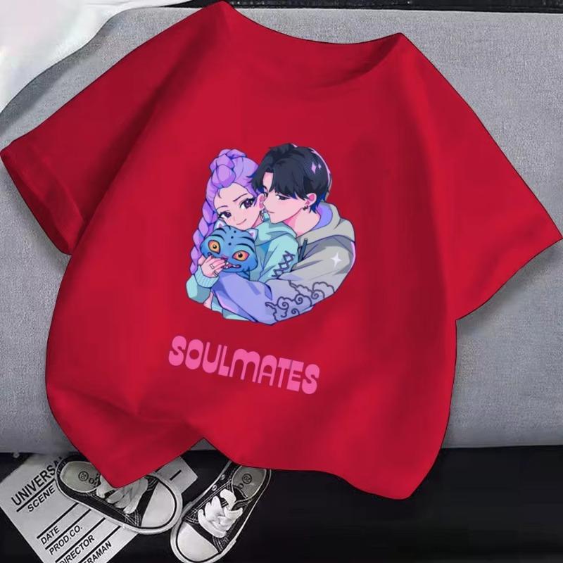 

Футболка с коротким рукавом Милая футболка K-pop Охотник на демонов Харадзюку Мужская и женская футболка 6XL