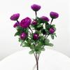 Fiore Camelia Piccolo Multicolore Fiore Artificiale Petali di Seta Foglie Verdi Fiore Decorativo Oggetti di Scena per Foto Composizione Floreale