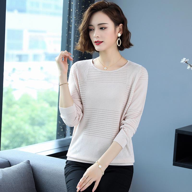 2024 Women's Lightweight Long-Sleeve Knitted Top - Perfect for Early Autumn