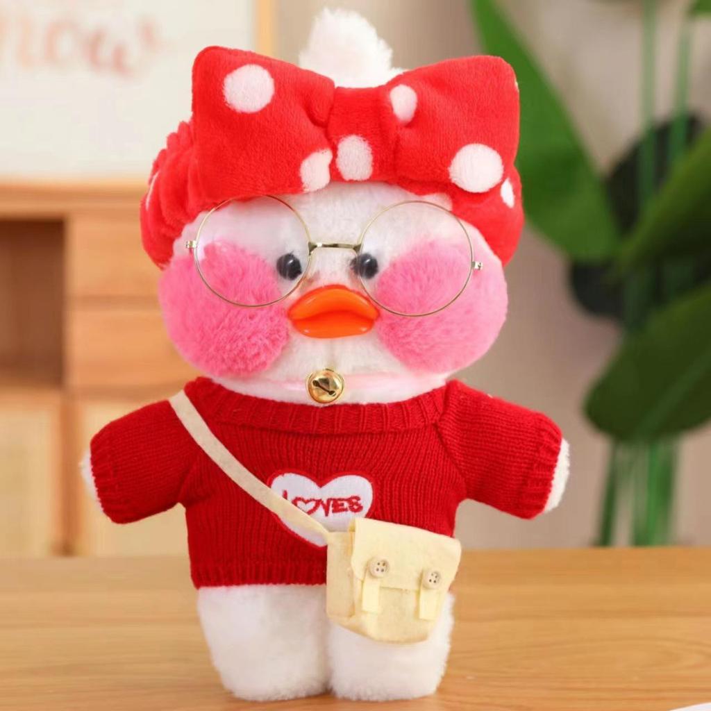 Hyaluronic Acid Duck Plush Toy with Changeable Clothes - Internet Celebrity Little Yellow Duck Doll