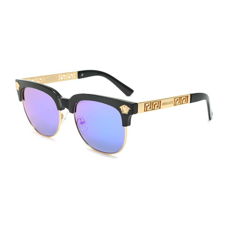 Metal Half Frame Sunglasses Old Man Head 2166 Personalized Sunglasses