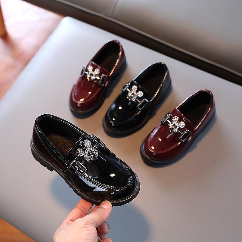 Kids Unisex British Style Casual Performance Leather Dress Shoes